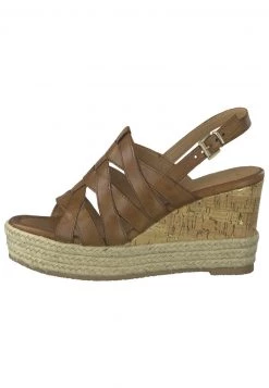 Marco Tozzi Femme Sandales Compensées Cognac Antic