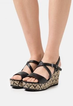 Marco Tozzi Femme Sandales à Plateforme Black