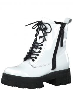 Marco Tozzi Femme Bottines à Plateau White Patent 123