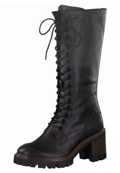 Marco Tozzi Bottes à Lacets Black Antic Femme
