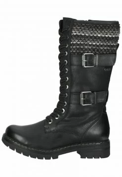 Marco Tozzi Bottes à Lacets Black Comb Femme