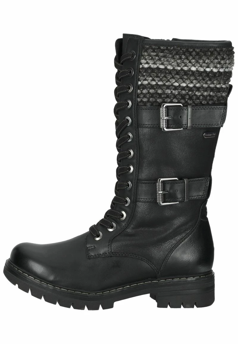 Marco Tozzi Bottes à Lacets Black Comb Femme 1 Marco Tozzi Bottes à Lacets Black Comb Femme