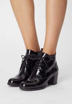 Marco Tozzi Bottines à Lacets Black Patent Femme