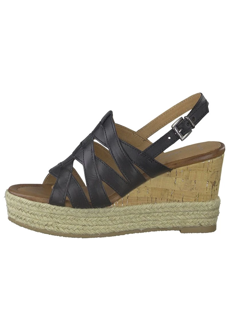 Marco Tozzi Sandales Compensées Black Antic Femme 1 Marco Tozzi Sandales Compensées Black Antic Femme