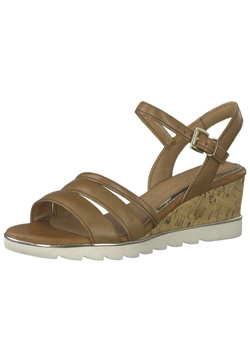 Marco Tozzi Sandales Compensées Cognac Femme 2 Marco Tozzi Sandales Compensées Cognac Femme – Image 2