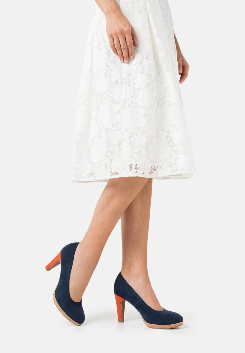 Marco Tozzi Femme Escarpins Navy/multi Coloured 1 Marco Tozzi Femme Escarpins Navy/multi Coloured