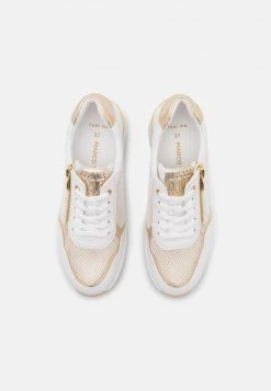 Marco Tozzi Femme Baskets Basses White/gold -Marco Tozzi Soldes Magasin 8daa684bbab843f2a900813511395a9f