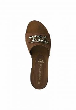 Marco Tozzi Femme Mules à Talons Cognac -Marco Tozzi Soldes Magasin 8e9c14eb283c45569f3ddbf662f6786e