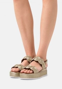 Marco Tozzi Sandales à Plateforme Platinum Femme