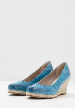 Marco Tozzi Escarpins Compensés Light Blue Femme -Marco Tozzi Soldes Magasin b71032f7e54048dfaba659939cc6ac3e