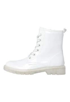 Marco Tozzi Bottines à Lacets White Patent Femme