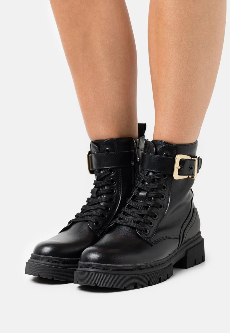 Marco Tozzi Femme Bottines à Lacets Black/gold 1 Marco Tozzi Femme Bottines à Lacets Black/gold