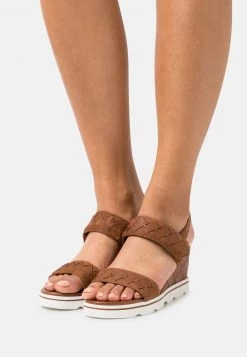 Marco Tozzi Femme BY GUIDO MARIA KRETSCHMER Sandales Compensées Chestnut