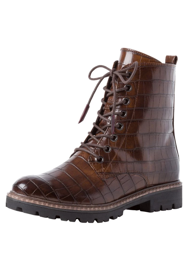 Marco Tozzi Bottines à Lacets Chestnut Croco Femme 2 Marco Tozzi Bottines à Lacets Chestnut Croco Femme – Image 2
