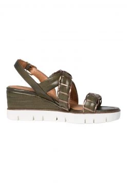 Marco Tozzi Femme BY GUIDO MARIA KRETSCHMER Sandales Compensées Khaki Comb -Marco Tozzi Soldes Magasin 40f9b222c06048368a5ea2b96258841b