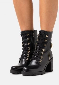 Marco Tozzi Femme Bottines à Lacets Black/gold