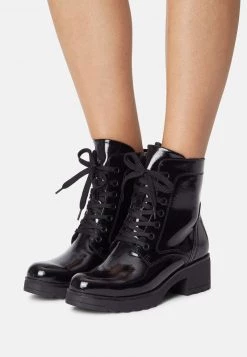 Marco Tozzi Bottines à Plateau Black Patent Femme